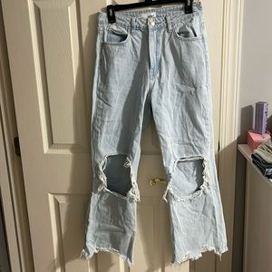 VERVET High Rise Ripped Light Wash Jeans Size 27